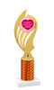 Valentine theme trophy with  prism column.  Choice of column color and trophy height.  (ph102