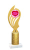  Valentine theme trophy with  glitter column.  Choice of column color and trophy height.  (ph102