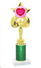 Valentine theme trophy with  glitter column.  Choice of column color and trophy height.  (7517