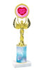 Valentine theme trophy with  Sparkle design  column.  Choice of column color and trophy height.  (80087