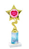 Valentine theme trophy with  Sparkle design  column.  Choice of column color and trophy height.  (80106