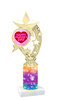 Valentine theme trophy with  Sparkle design  column.  Choice of column color and trophy height.  (h208