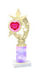 Valentine theme trophy with  Sparkle design  column.  Choice of column color and trophy height.  (h208