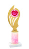 Valentine theme trophy with  Sparkle design  column.  Choice of column color and trophy height.  ph102