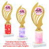 Valentine theme trophy with  Sparkle design  column.  Choice of column color and trophy height. 8- ph102