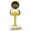 Pageant theme trophy.  6" tall with choice of base and numerous titles. 80087