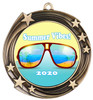 Summer - Beach theme medal.  Antique Gold medal finish.  Choice of 8 designs.  Includes free engraving and neck ribbon  (930gold)