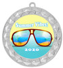 Summer - Beach theme medal.  Silver medal finish.  Choice of 8 designs.  Includes free engraving and neck ribbon  (935silver