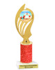 Summer - Beach theme trophy.  Glitter Column with choice of trophy height, column color and base. (ph102)