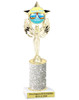 Summer - Beach theme trophy.  Glitter Column with choice of trophy height, column color and base. (7517