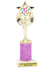 Summer - Beach theme trophy.  Glitter Column with choice of trophy height, column color and base. (7517