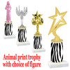 Go "wild" with your awards!  Animal Print Trophy with choice of figure and trophy height.  Trophy heights starts at 10" tall  (015