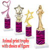 Go "wild" with your awards!  Animal Print Trophy with choice of figure and trophy height.  Trophy heights starts at 10" tall  (016