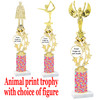 Custom Trophy.  Animal Print column with choice of figure and trophy height.  Height starts at 14".  Upload your logo or custom art work.  (mr200-006