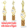 Custom Trophy.  Animal Print column with choice of figure and trophy height.  Height starts at 14".  Upload your logo or custom art work.  (mr200-015