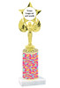 Animal Print Column Trophy. add your logo or custom art work!  Choice of animal print, trophy height and base.  (7517