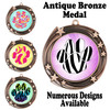 Animal Print Medal.  Antique Bronze medal finish.   Includes free engraving and neck ribbon.  930B2