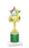 Unicorn theme trophy with Glitter Column.  Choice of base, trophy height, glitter color and art work.   (7517)