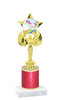 Unicorn theme trophy with Glitter Column.  Choice of base, trophy height, glitter color and art work.   (7517)
