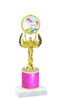 Unicorn theme trophy with Glitter Column.  Choice of base, trophy height, glitter color and art work.   (80087