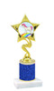 Unicorn theme trophy with Glitter Column.  Choice of base, trophy height, glitter color and art work.   (80106