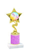 Unicorn theme trophy with Glitter Column.  Choice of base, trophy height, glitter color and art work.   (80106