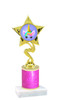 Unicorn theme trophy with Glitter Column.  Choice of base, trophy height, glitter color and art work.   (80106