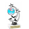 Flamingo theme trophy with choice of art work.  6" tall  (663-silver