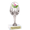 Flamingo theme trophy with choice of art work.  6" tall  (6010silver