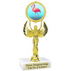 Flamingo theme trophy with choice of art work.  6" tall  (80087