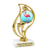 Flamingo theme trophy with choice of art work.  6" tall  (90126