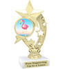Flamingo theme trophy with choice of art work.  6" tall  (h208