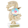 Flamingo theme trophy with choice of art work.  6" tall  (h300