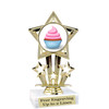 Cupcake themed trophy.  6" tall with choice of cupcake artwork.  Includes free engraved trophy plate   (767