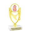 Cupcake themed trophy.  6" tall with choice of cupcake artwork.  Includes free engraved trophy plate   (ph28