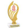 Cupcake themed trophy.  6" tall with choice of cupcake artwork.  Includes free engraved trophy plate   (ph102