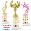 Cupcake theme  trophy with choice of trophy height and figure (002