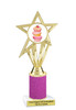 Cupcake trophy with Hot Pink Glitter column.  Choice of cupcake artwork and trophy height.  ph30