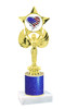 Patriotic theme trophy with glitter column.  Choice of artwork, glitter color and trophy height - 7517