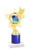 Patriotic theme trophy with glitter column.  Choice of artwork, glitter color and trophy height - ph27