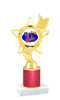 Patriotic theme trophy with glitter column.  Choice of artwork, glitter color and trophy height - ph27
