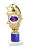 Patriotic theme trophy with glitter column.  Choice of artwork, glitter color and trophy height - ph55