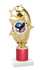 Patriotic theme trophy with glitter column.  Choice of artwork, glitter color and trophy height - ph55