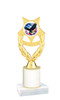 Patriotic theme trophy with glitter column.  Choice of artwork, glitter color and trophy height - ph97