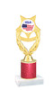 Patriotic theme trophy with glitter column.  Choice of artwork, glitter color and trophy height - ph97