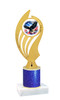 Patriotic theme trophy with glitter column.  Choice of artwork, glitter color and trophy height - ph102