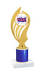 Patriotic theme trophy with glitter column.  Choice of artwork, glitter color and trophy height - ph102