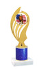 Patriotic theme trophy with glitter column.  Choice of artwork, glitter color and trophy height - ph102