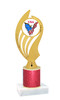 Patriotic theme trophy with glitter column.  Choice of artwork, glitter color and trophy height - ph102