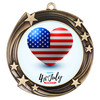 Patriotic Medal with choice of artwork. Antique Gold  2 3/4" medal includes free neck ribbon